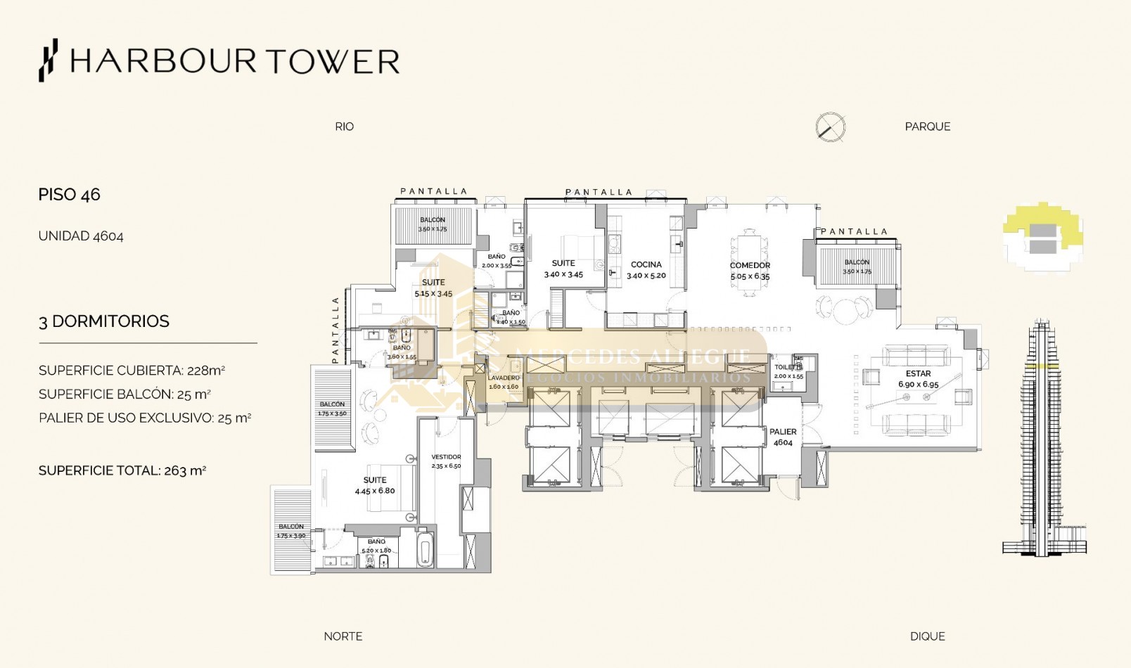 4 Ambientes de Lujo en Torre Harbour — Piso con Vista al Dique