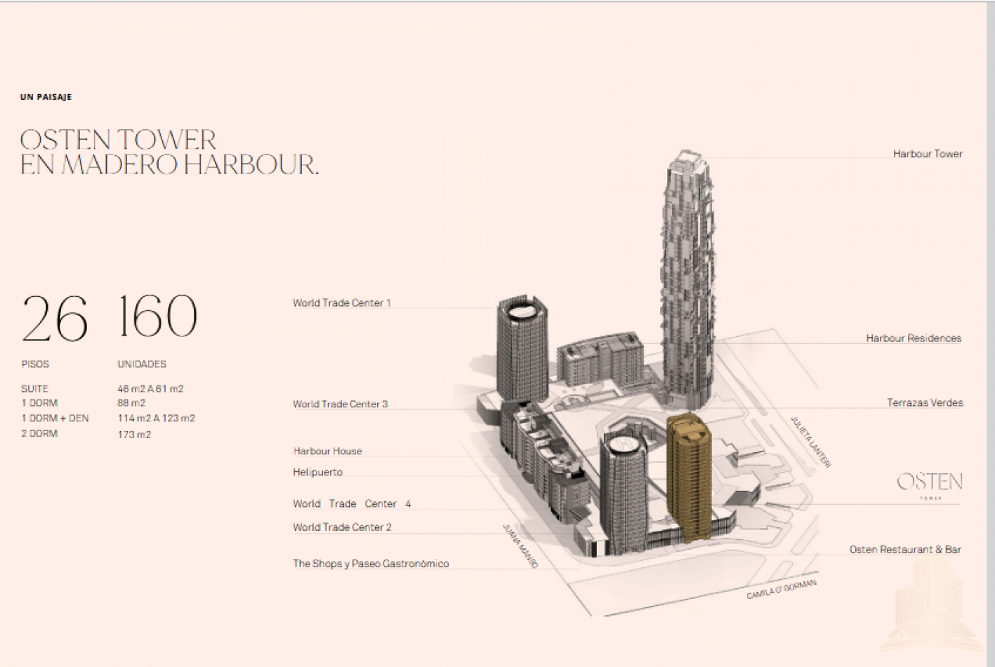 Suite en venta 2 ambientes piso 24 Osten tower