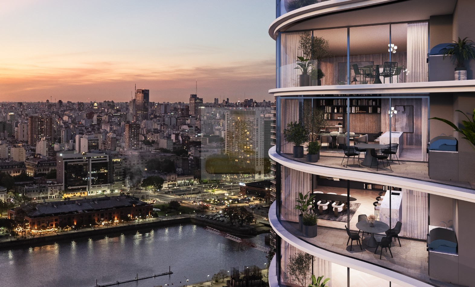 Semipiso de 4 Ambientes con Vista al Rio. Osten Tower 2 - Piso 30. Entrega Nov 2028