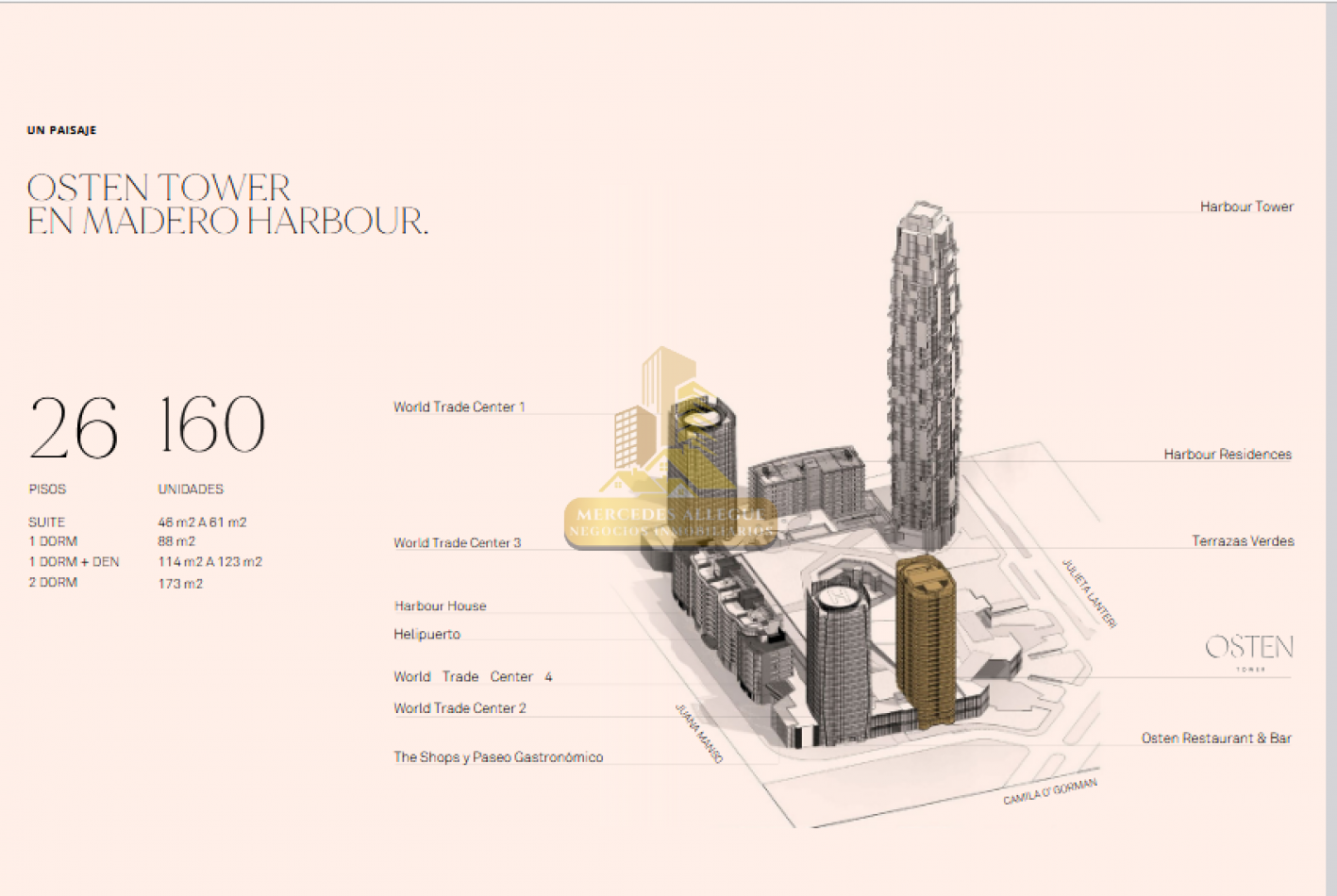 Suite en venta 2 ambientes piso 24 Osten tower