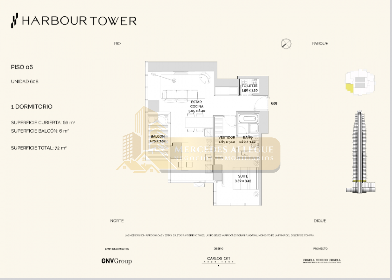 2 ambientes de Alta Gama en Torre Harbour 