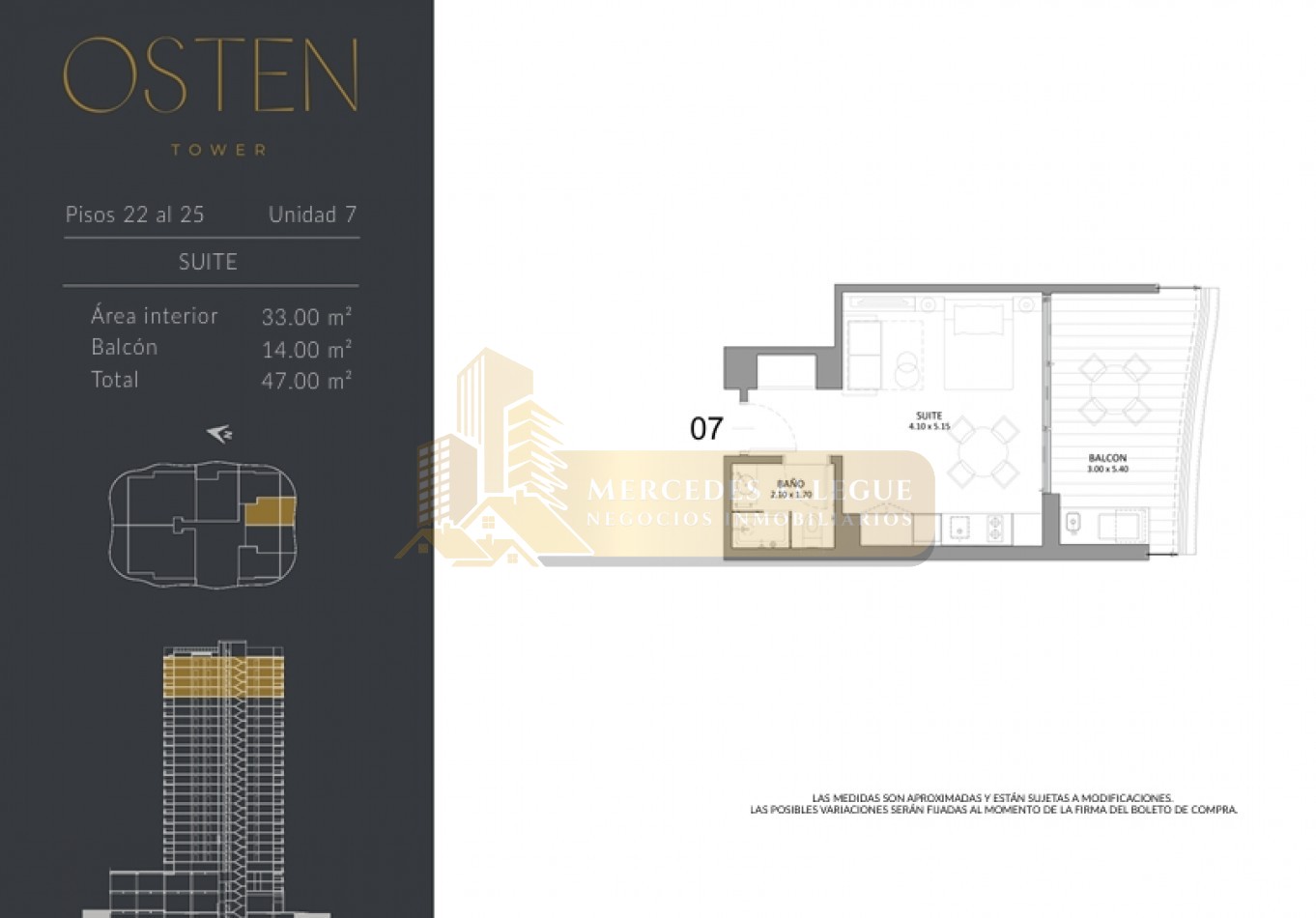 Suite en venta - Osten Tower, Piso 25