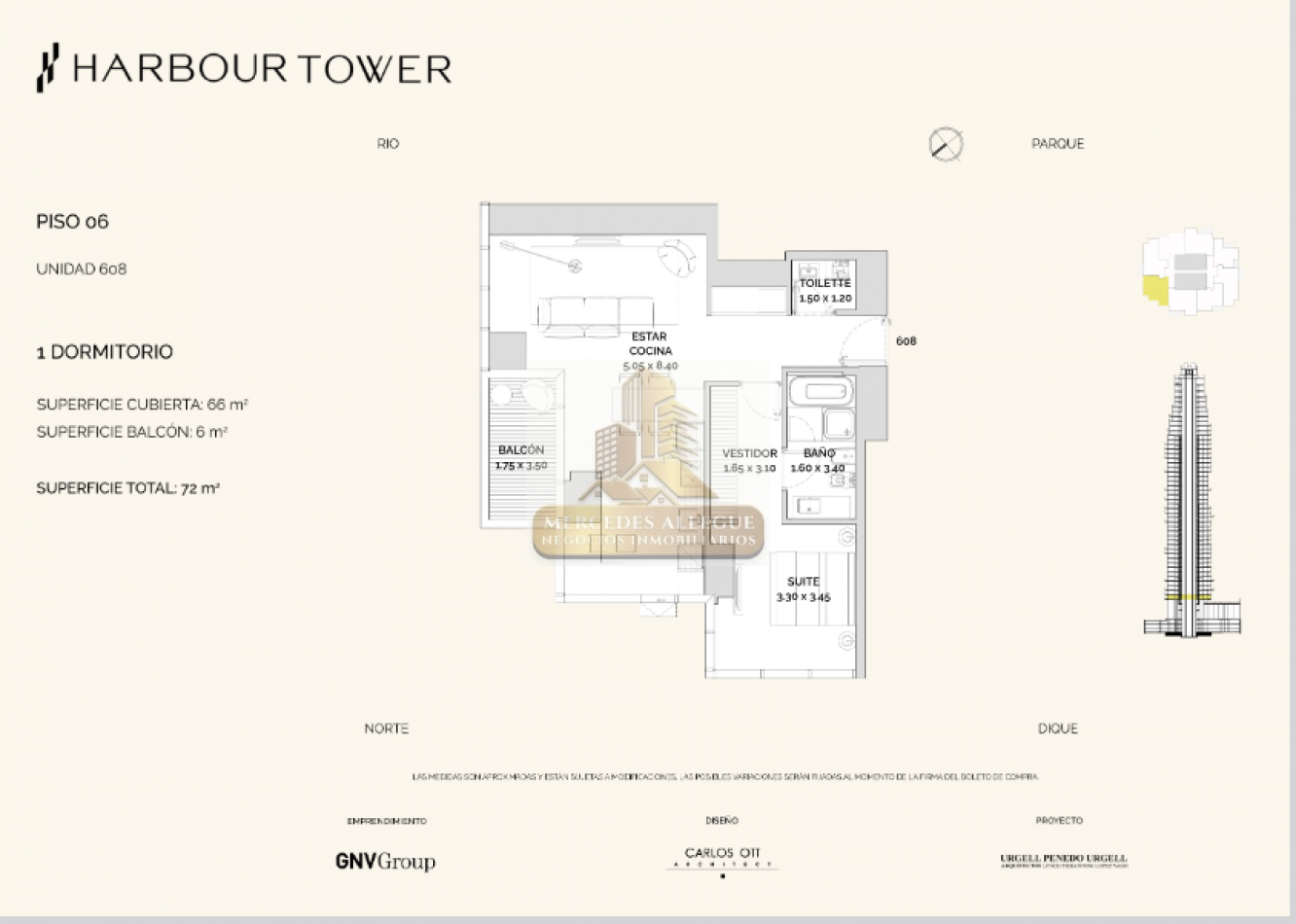 2 ambientes de Alta Gama en Torre Harbour 