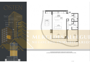 2 Ambientes + Den | 123 m² Totales Torre Osten 1 — Unidad Premium en Piso 13. Entrega jul 2026