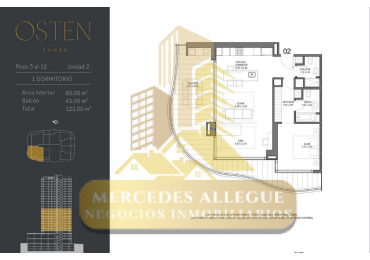 2 Ambientes + Den | 123 m² Totales Torre Osten 1 — Unidad Premium en Piso 13. Entrega jul 2026