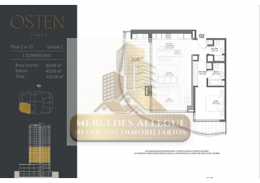 2 Ambientes + Den | 123 m² Totales Torre Osten 1 — Unidad Premium en Piso 13. Entrega jul 2026